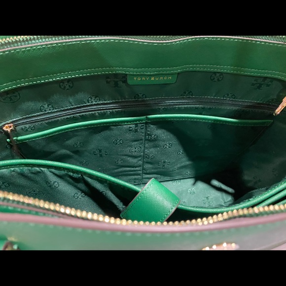 SALE Tory Burch Large Laptop Tote Green - Picture 8 of 8